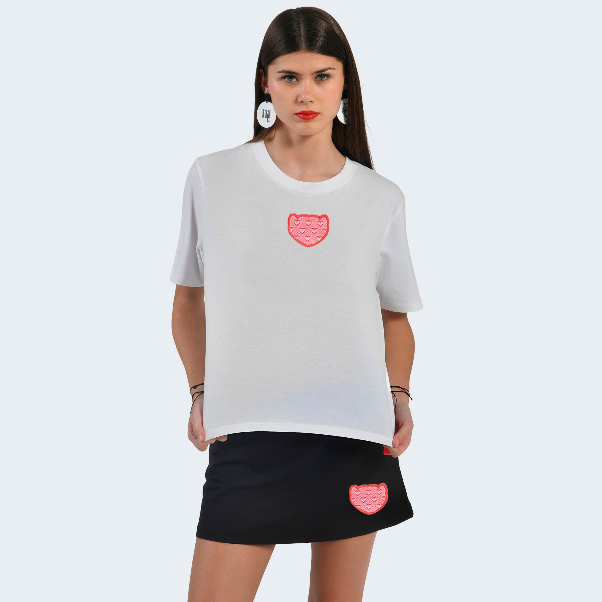 Falda Pantalón Negra Logo Bordado