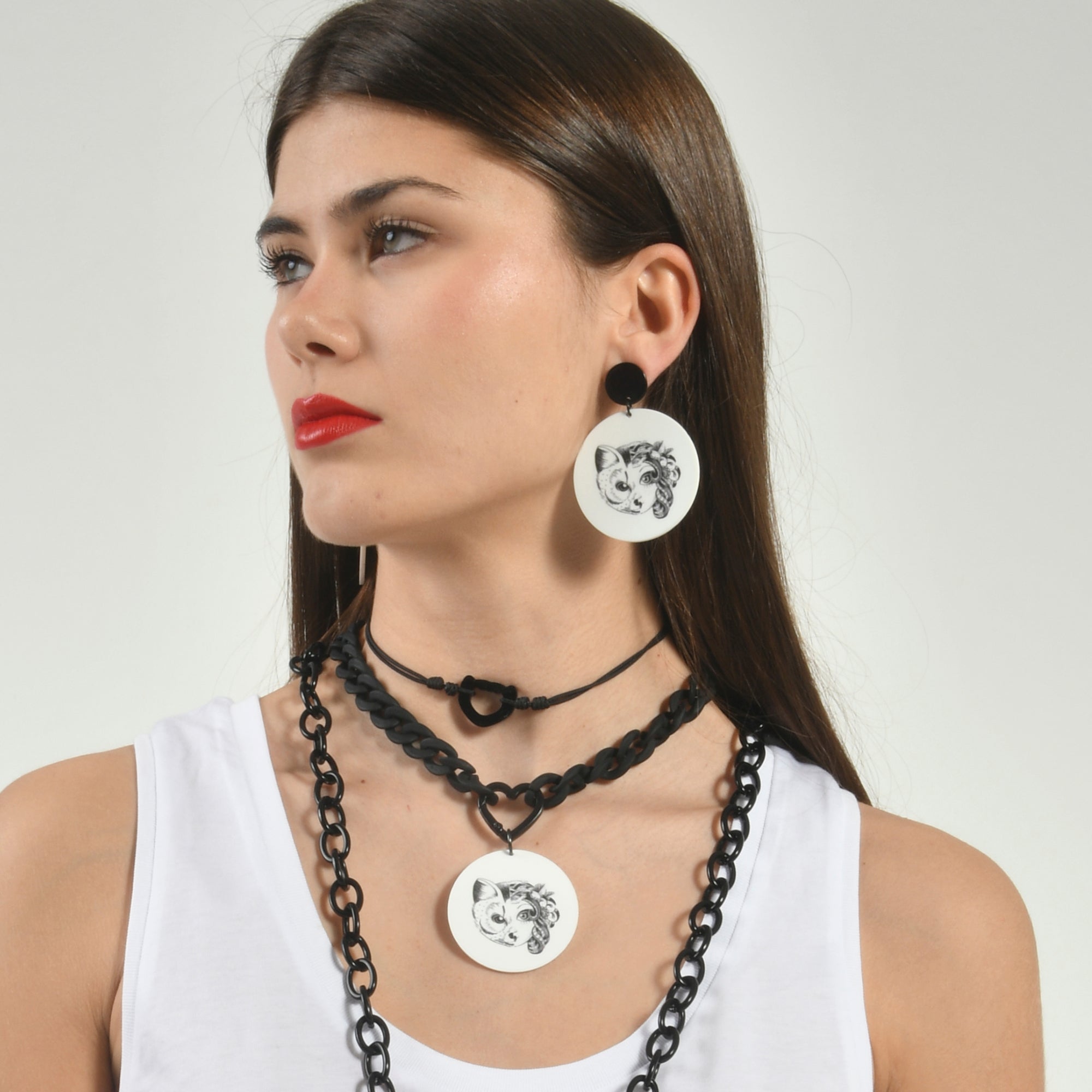 Collar Choker Face Negra