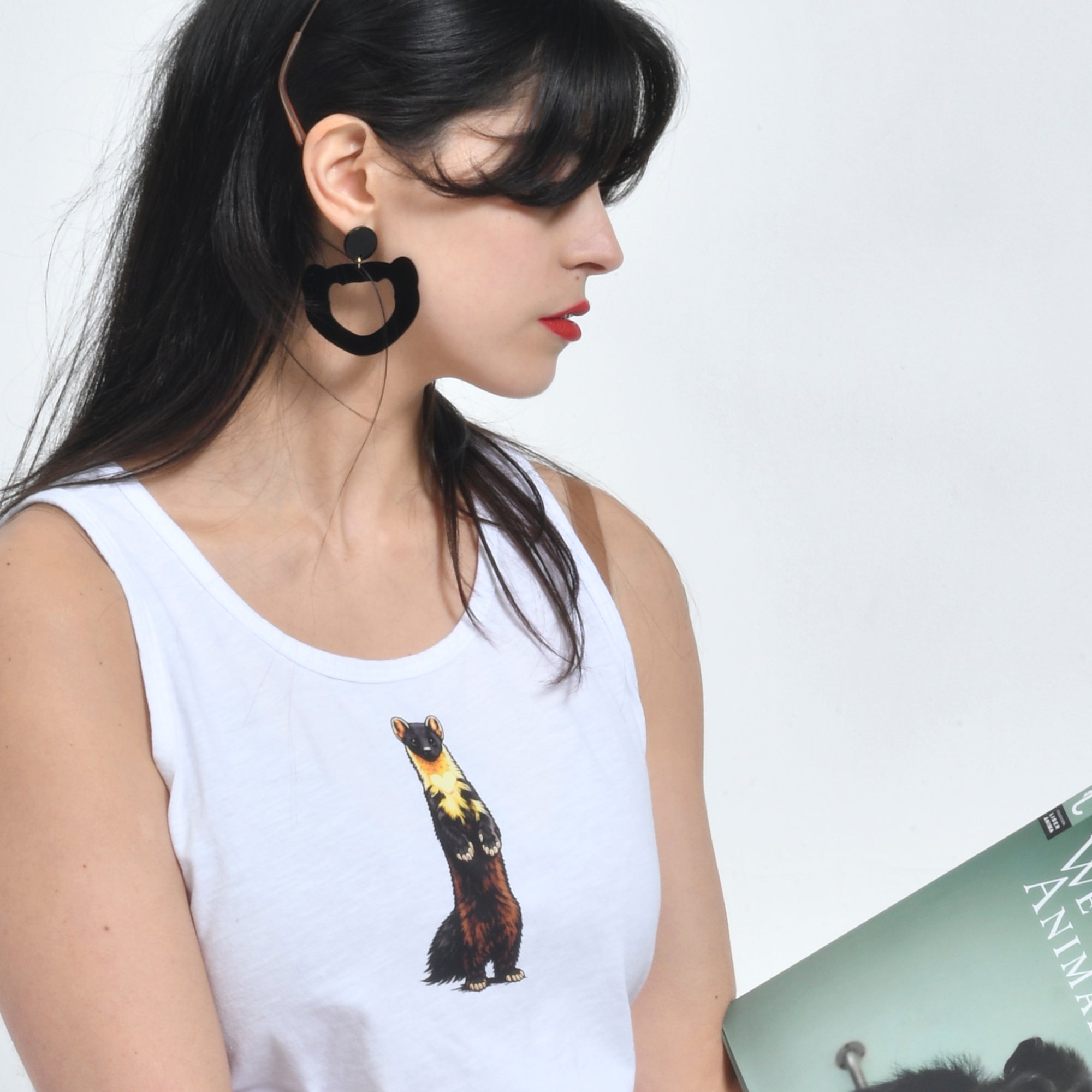 Pendientes Aro Face Negra