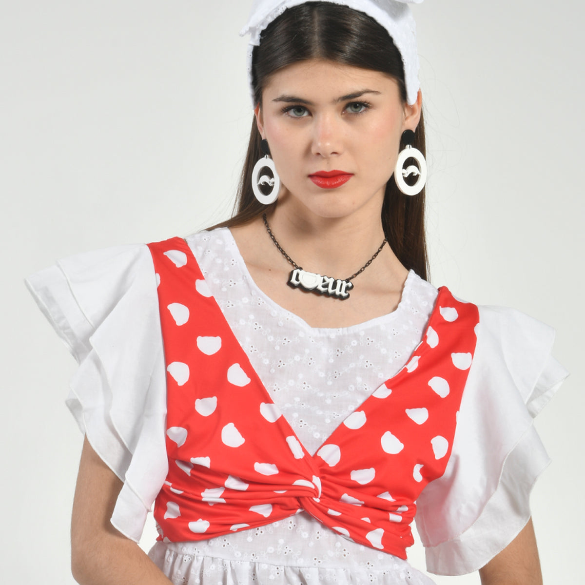 Top Volantes Estampado Logo