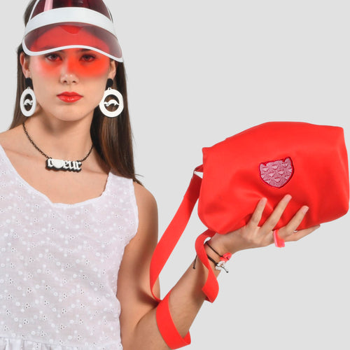 Bolso Bandolera Satén Rojo