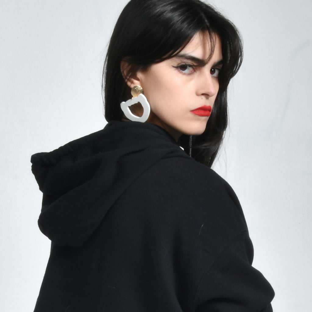 Pendientes Aro Face Blanca