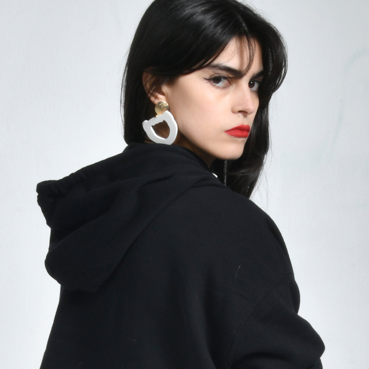 Pendientes Aro Face Blanca