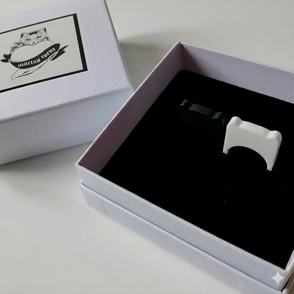 Set 2 Anillos Blanco y Negro