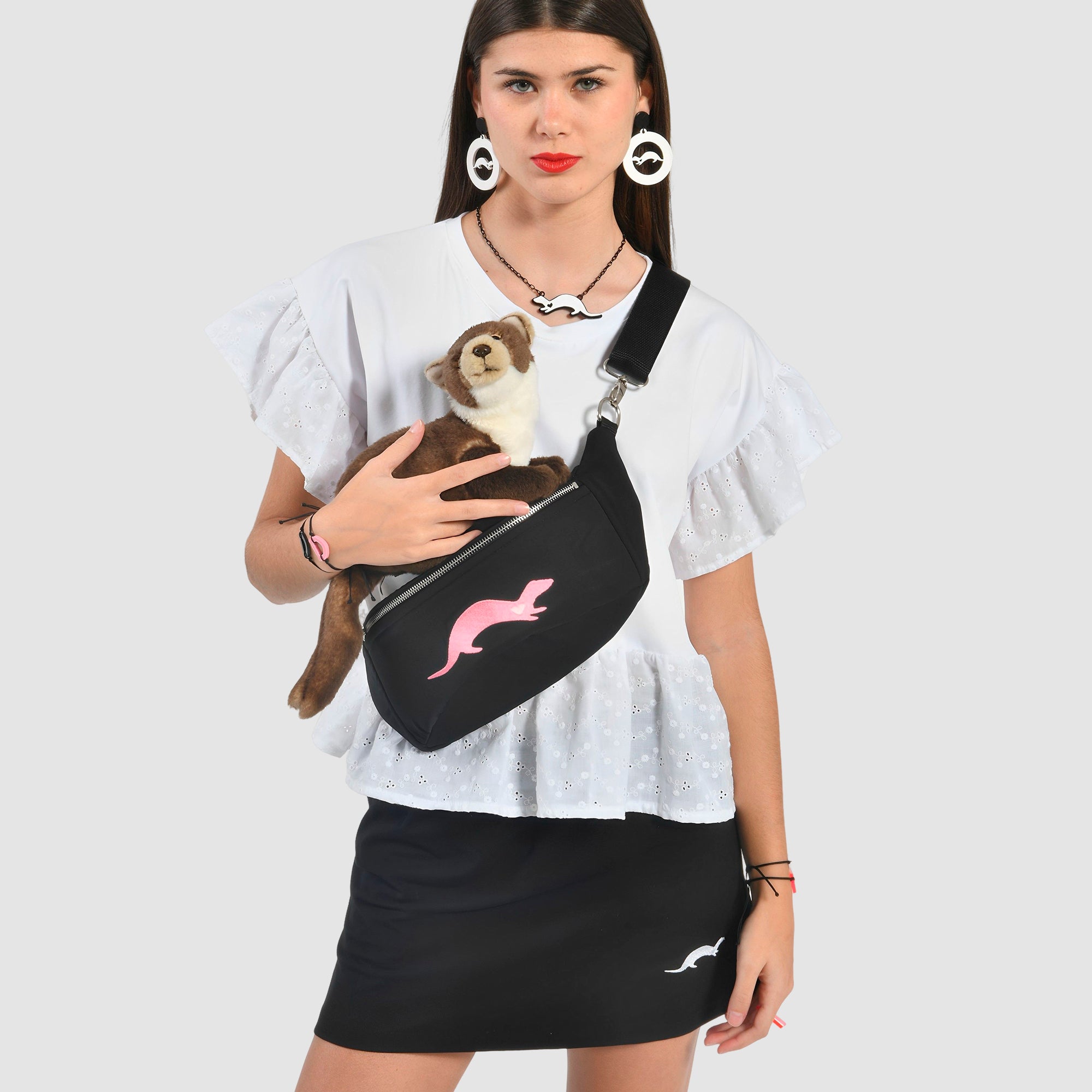 Falda Pantalón Negra Corta Logo