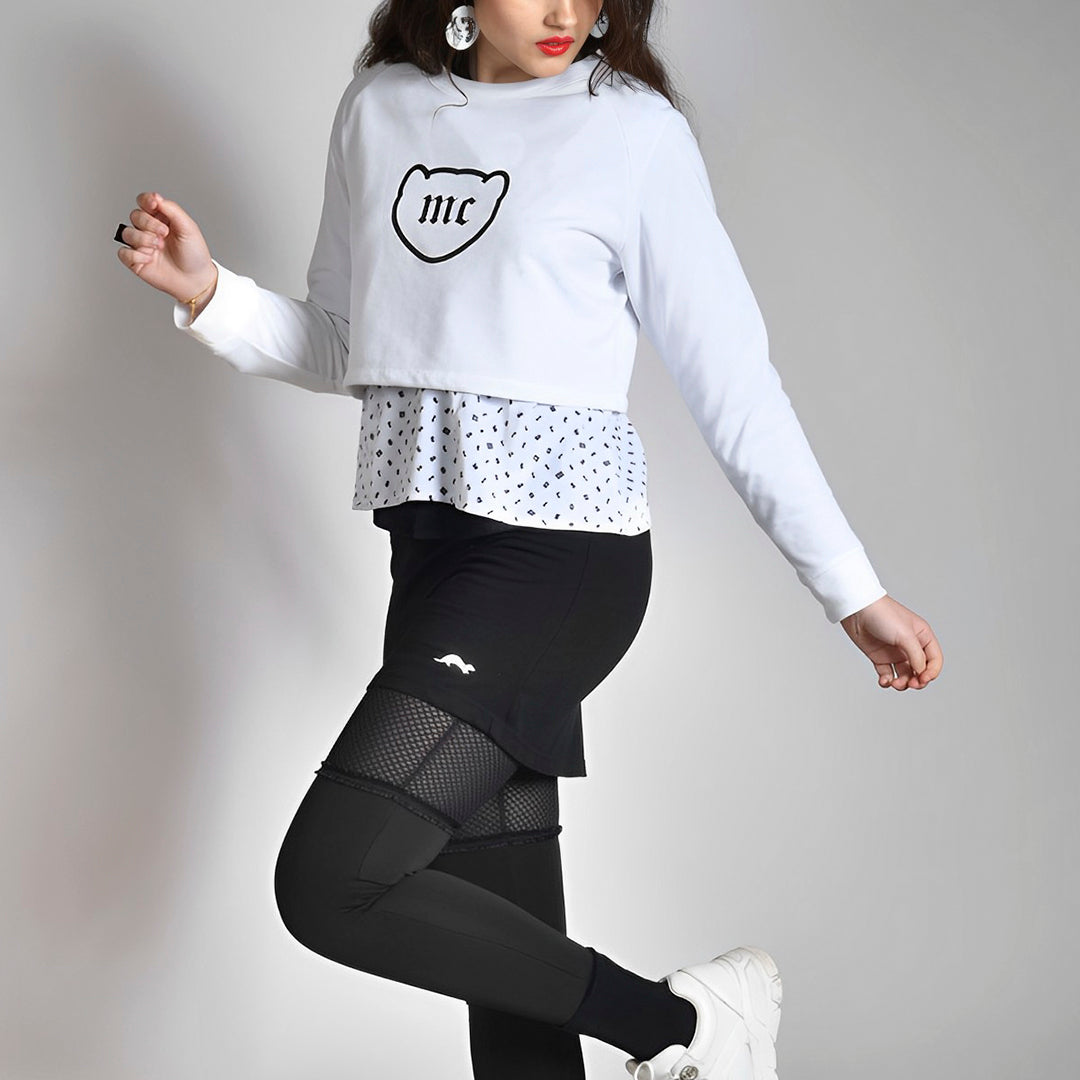 Falda Pantalón Logo Blanco