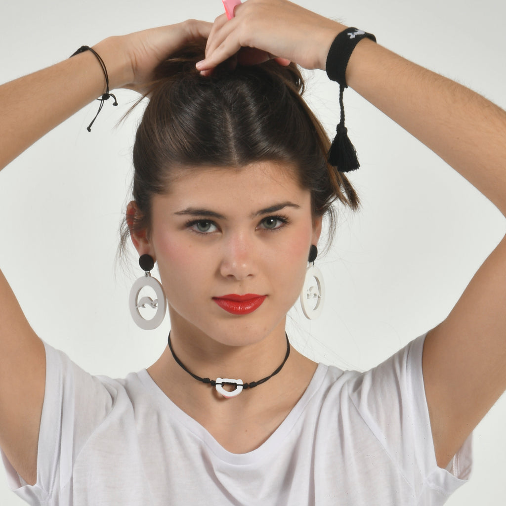 Collar Choker Face Blanca