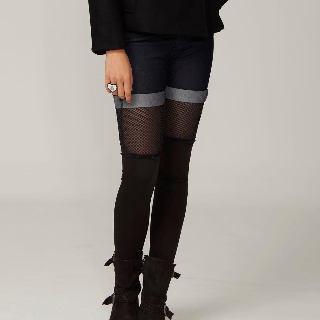 Leggings Rejilla con Encaje