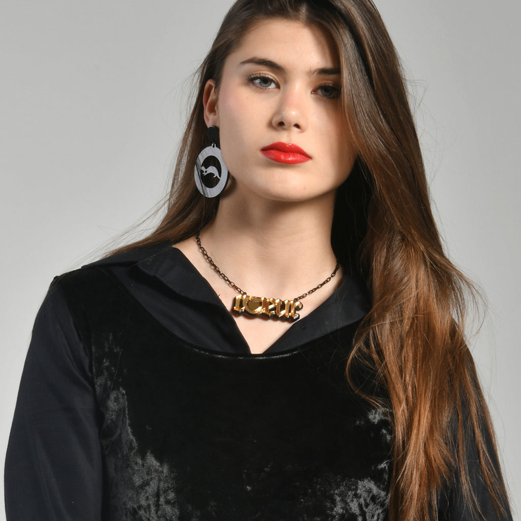 Collar "Coeur" Espejo Dorado