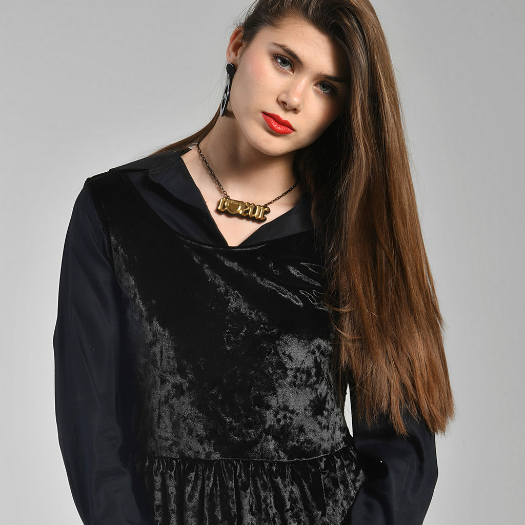 Collar "Coeur" Espejo Dorado