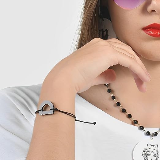 Pulsera Cuerda Face Negra