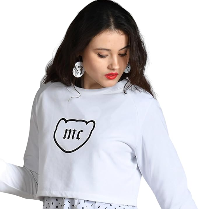 Sudadera Blanca Manga Larga Logo