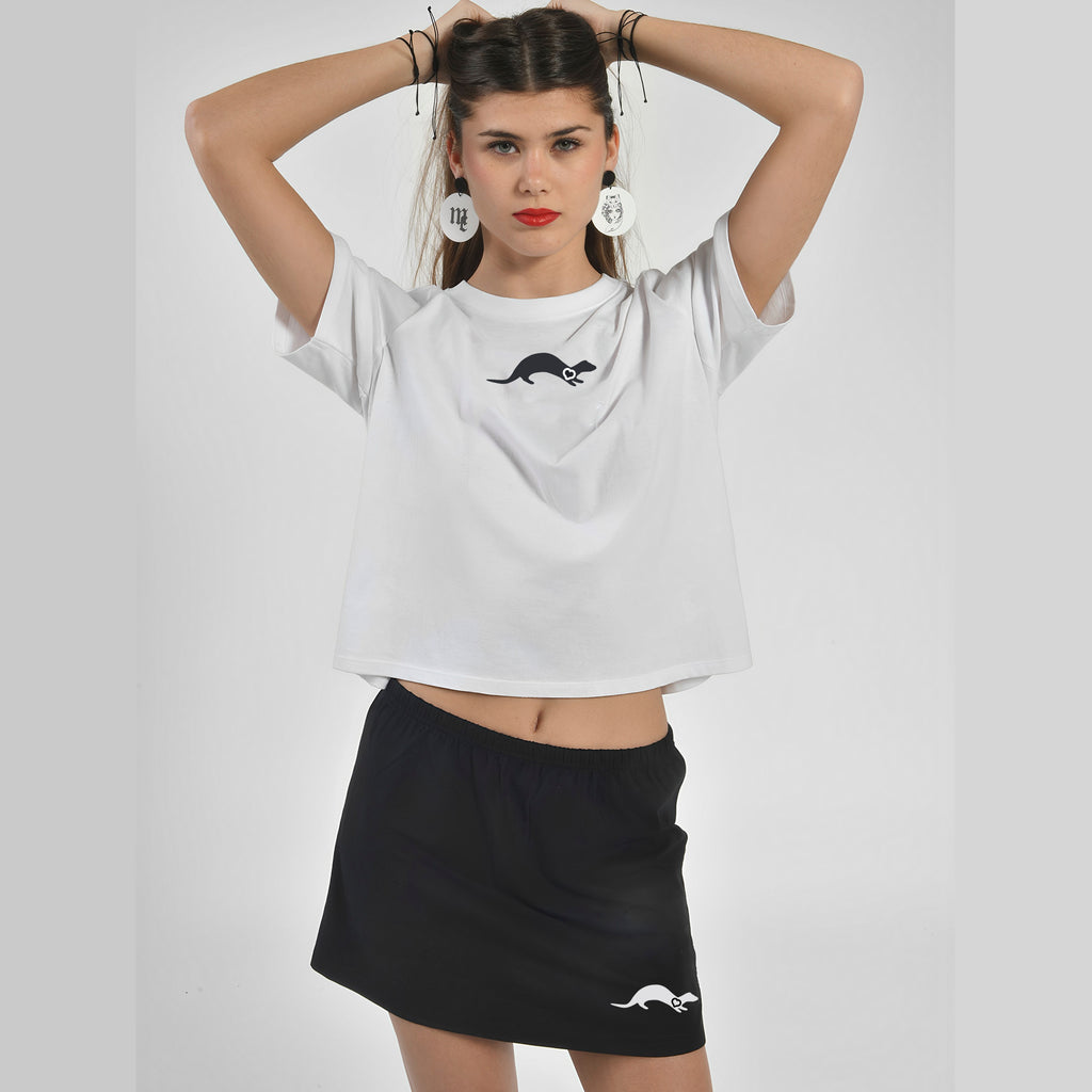 Falda Pantalón Negra Corta Logo