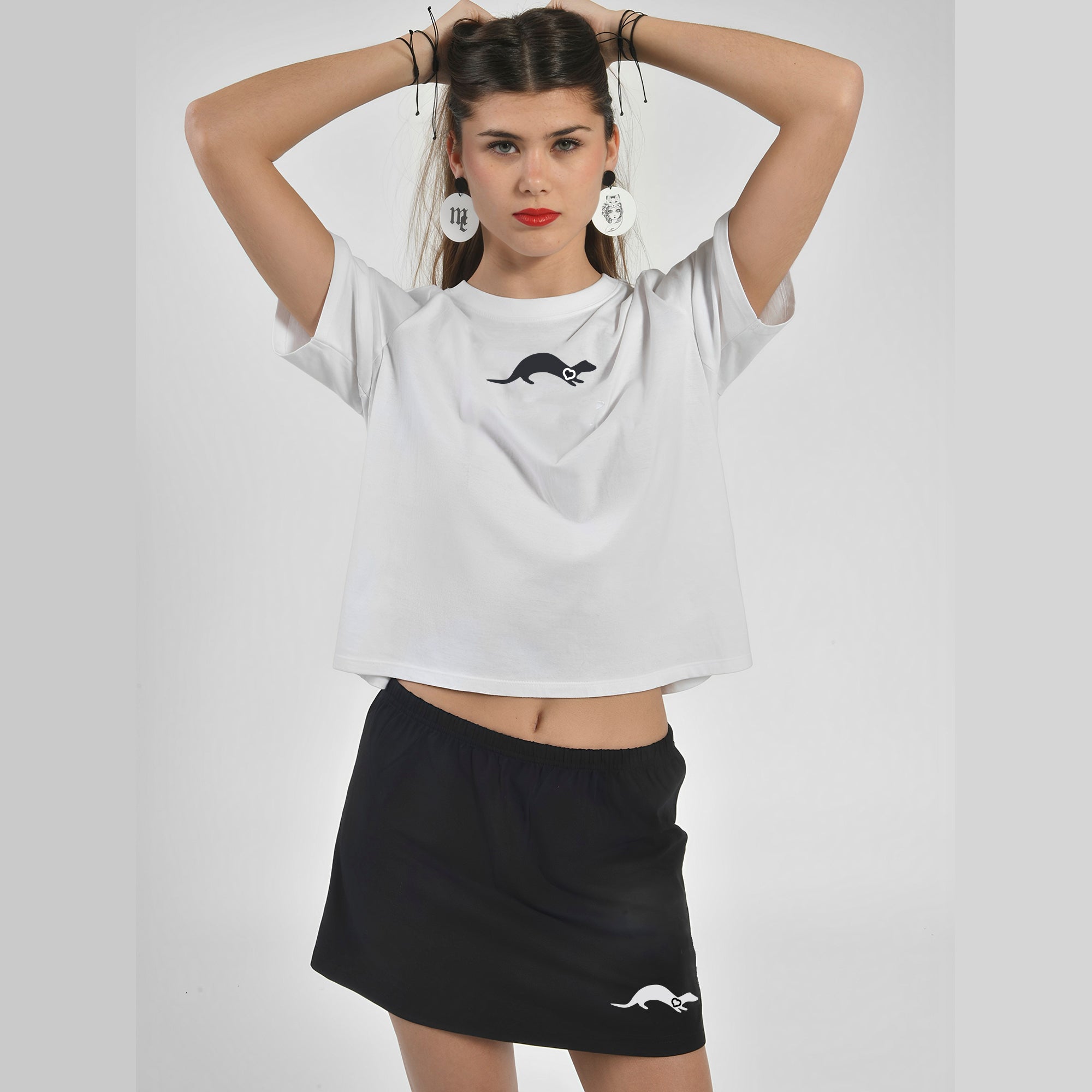 Falda Pantalón Negra Corta Logo