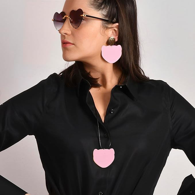 Collar Cordón Face Rosa Claro