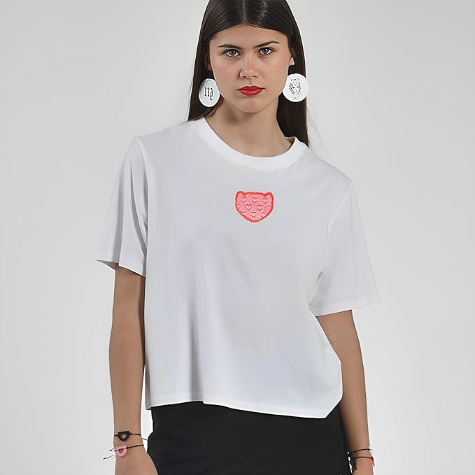 Camiseta Blanca Mujer Logo Bordado