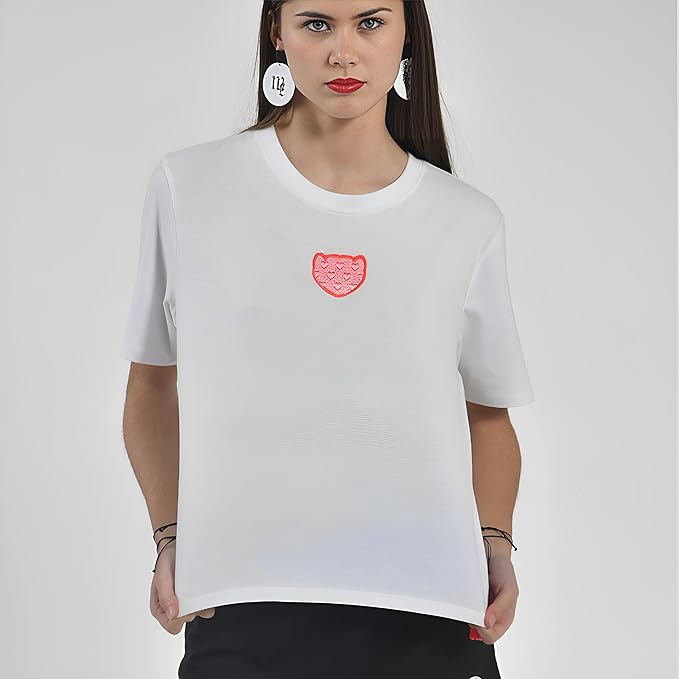 Camiseta Blanca Mujer Logo Bordado