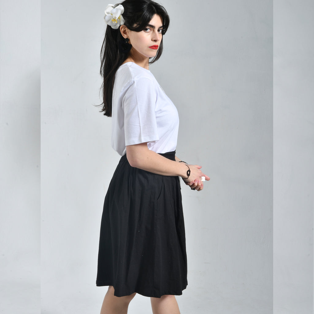 Falda Negra Marta Cibelina Orquidea