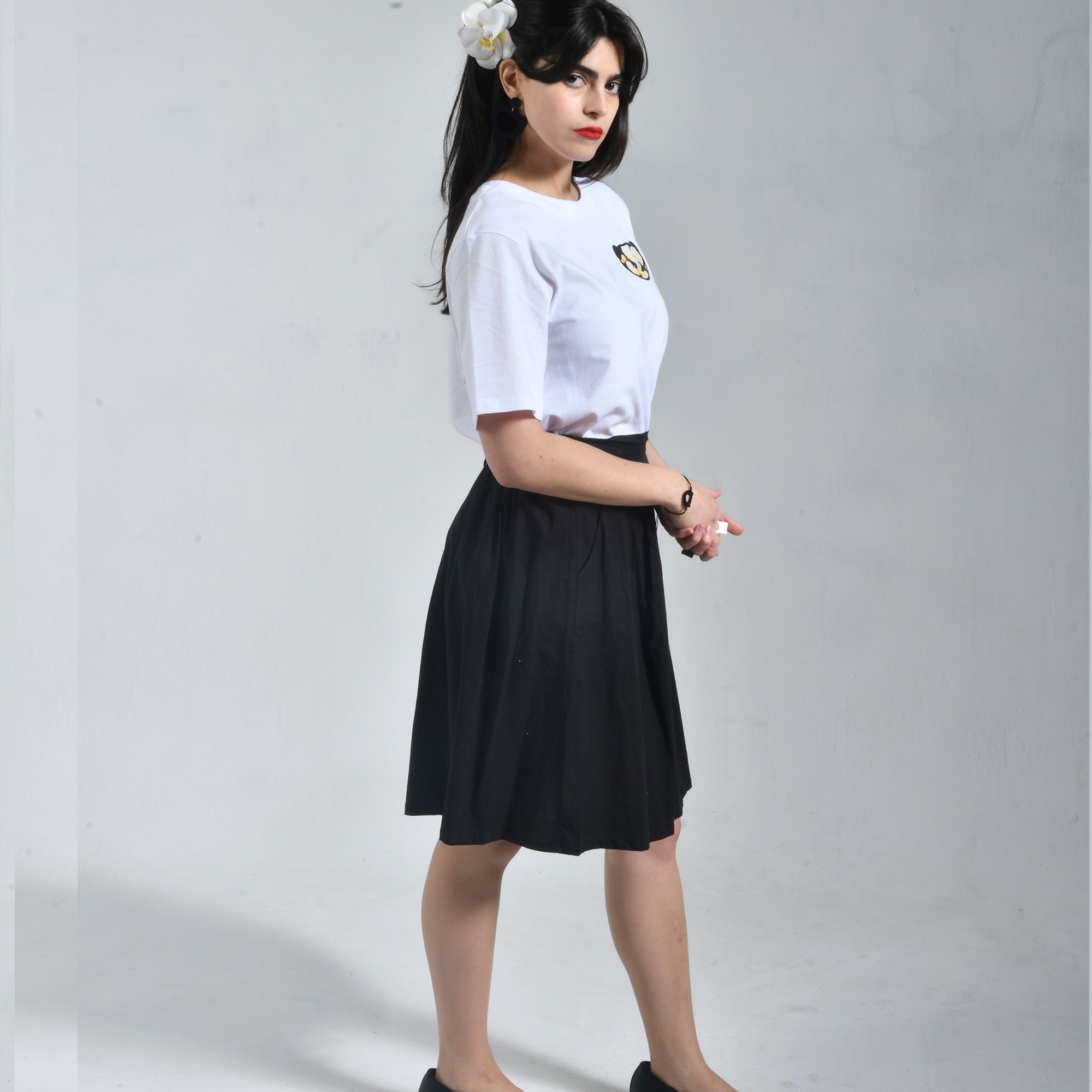 Camiseta Blanca Marta Cibelina Orquídea