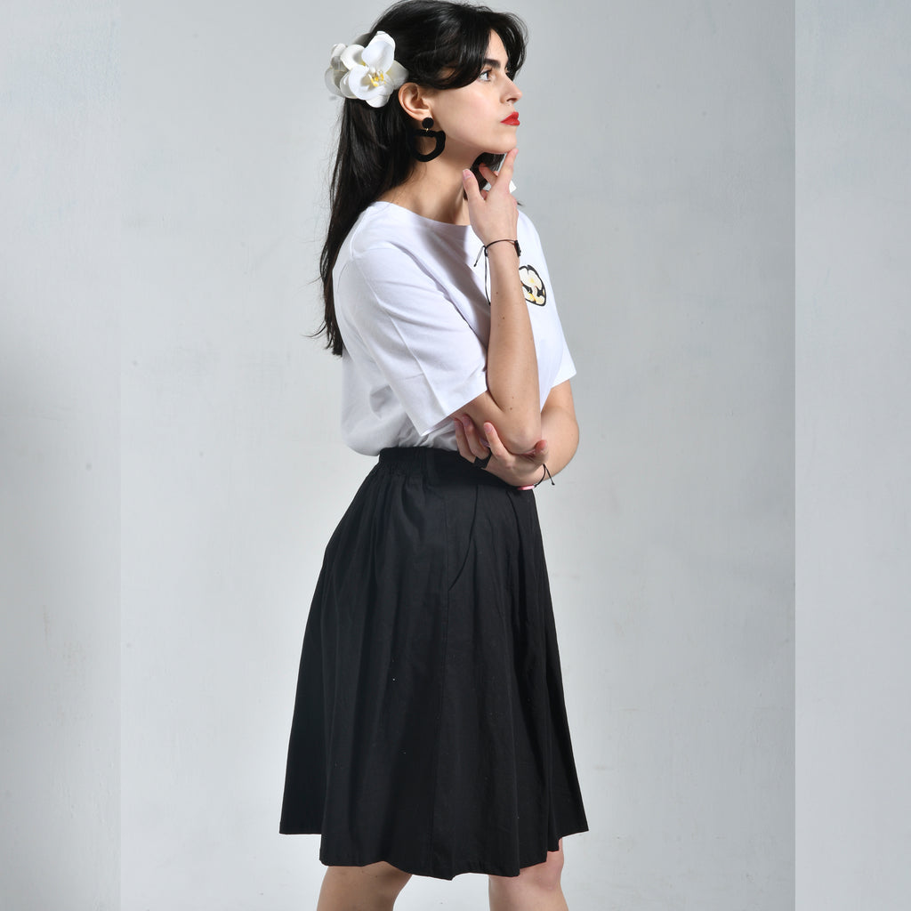 Falda Negra Marta Cibelina Orquidea