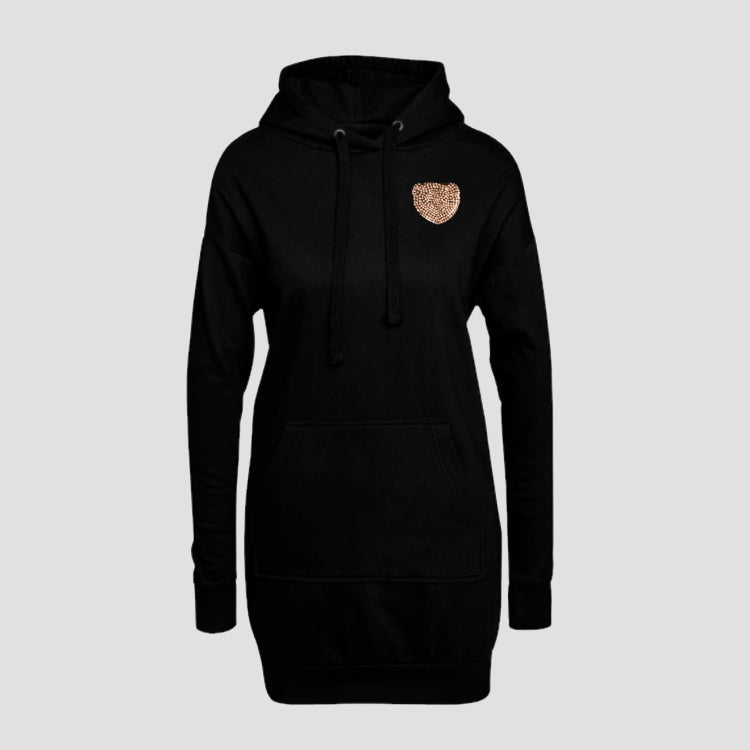 Vestido Sudadera Negro Logo Strass