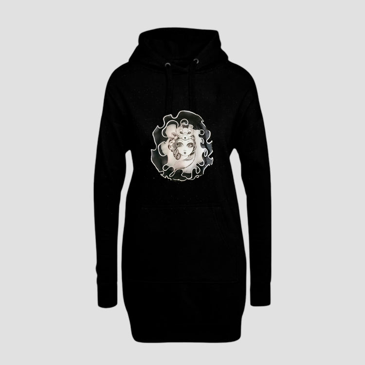 Vestido Sudadera Negro Logo Encaje