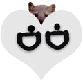 Pendientes Aro Face Negra