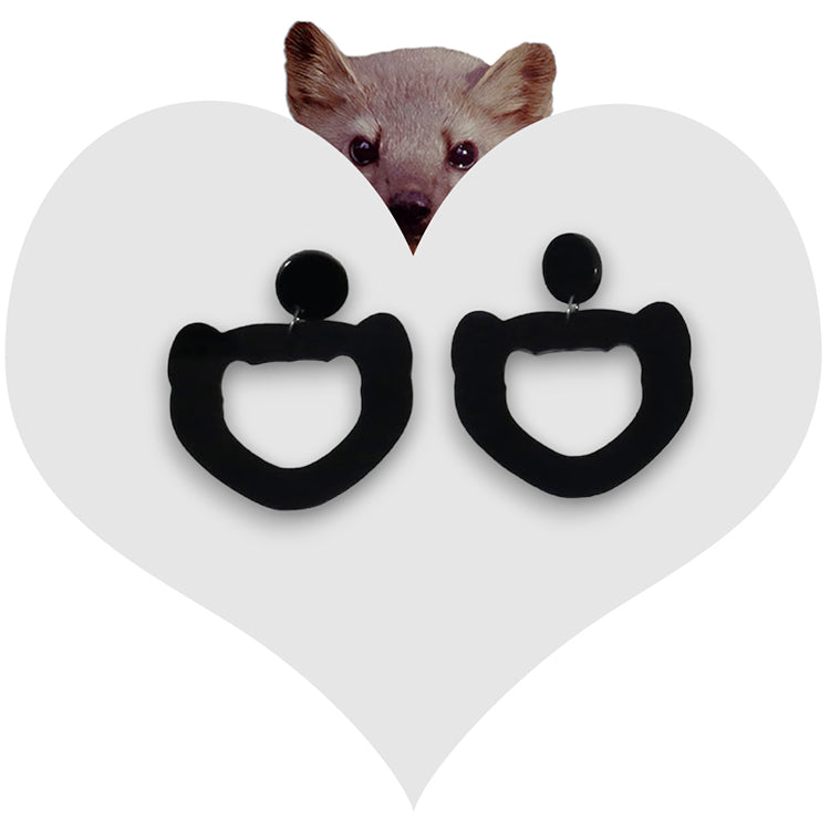 Pendientes Aro Face Negra