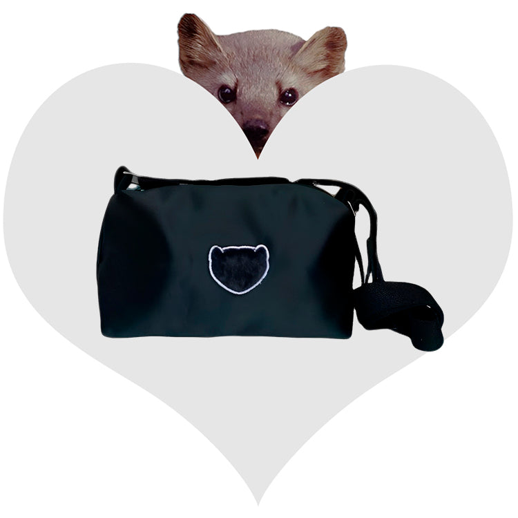 Bolso Satén Negro Logo Teddy