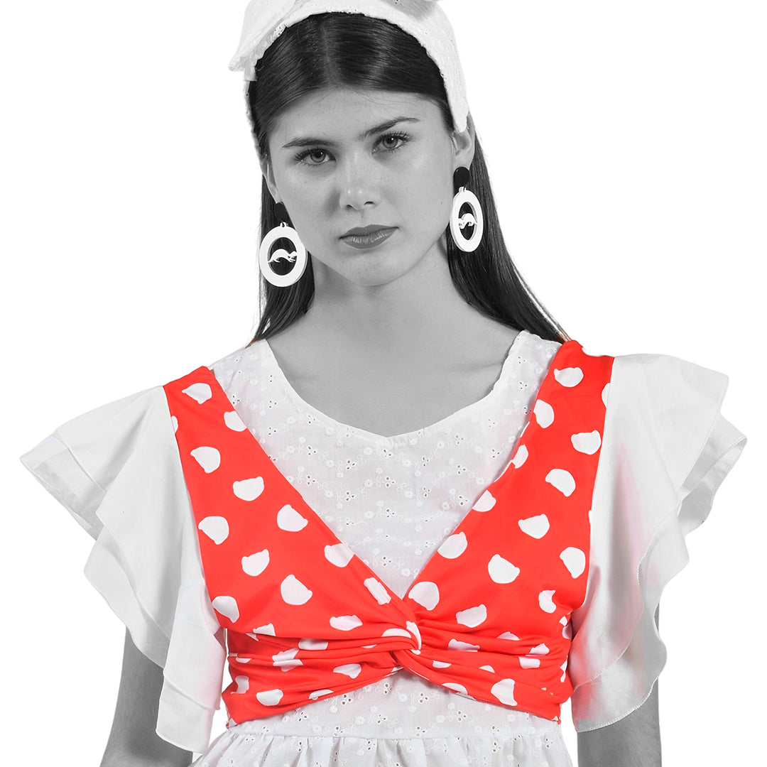 Top Volantes Estampado Logo