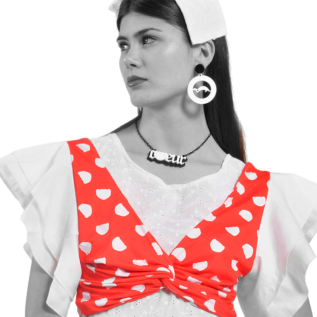 Top Volantes Estampado Logo