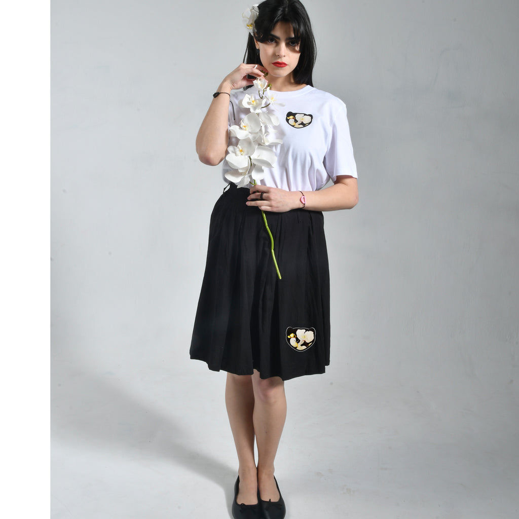 Camiseta Blanca Marta Cibelina Orquídea