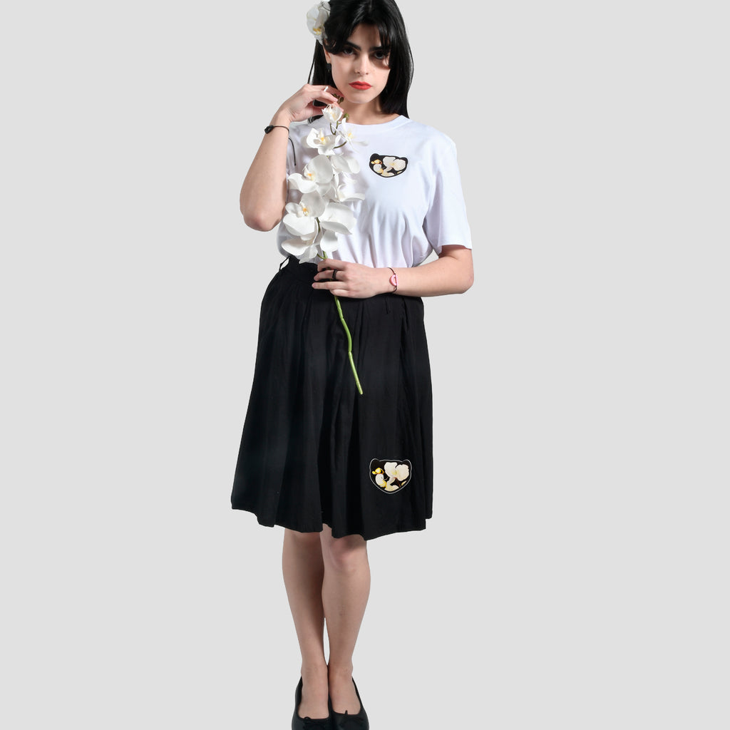 Camiseta Blanca Marta Cibelina Orquídea