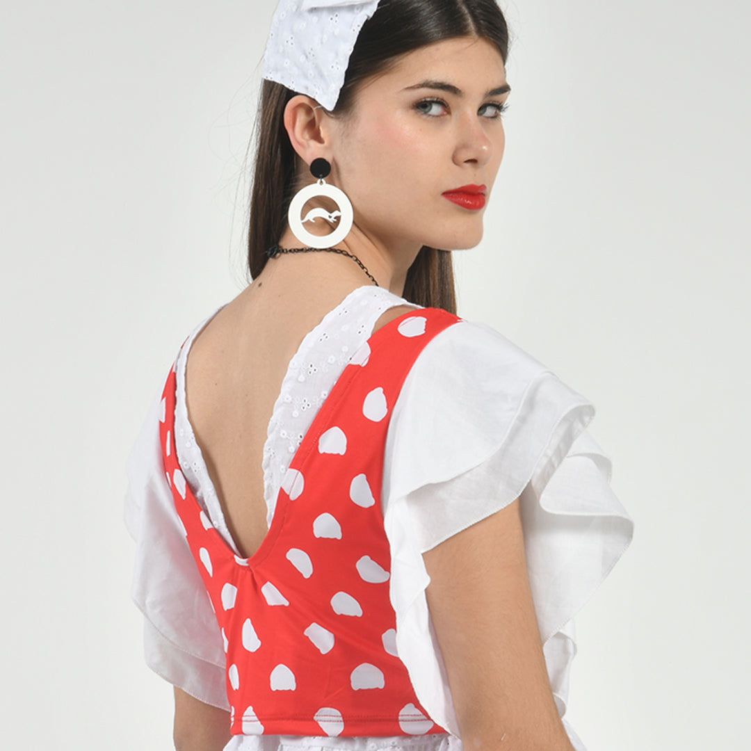 Top Volantes Estampado Logo