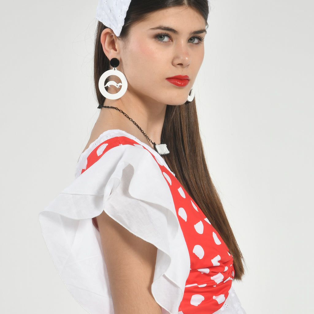 Top Volantes Estampado Logo